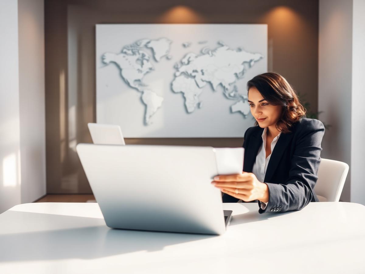 Consultant reviewing an international career profile